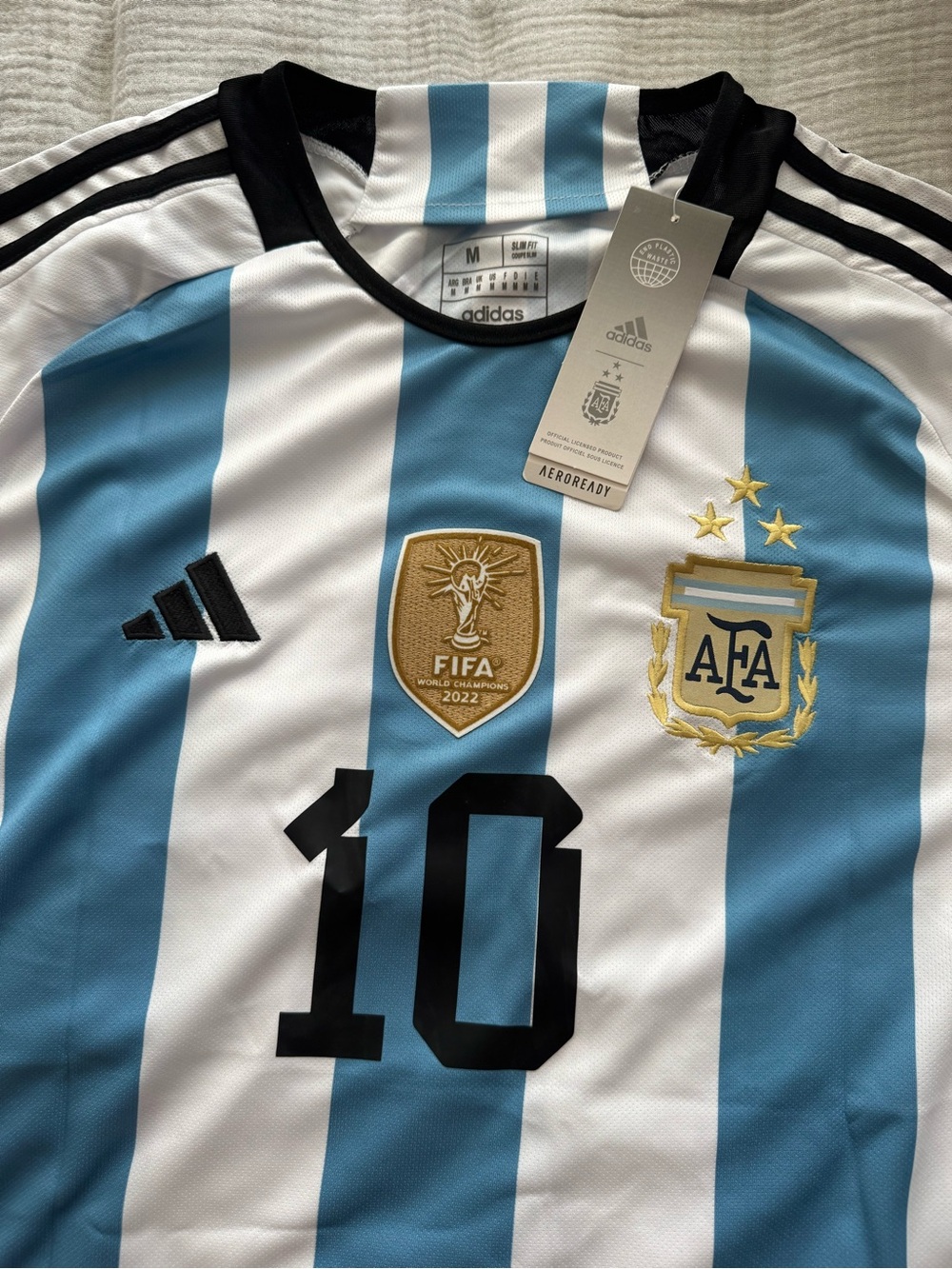adidas Argentina Home Soccer Jersey in Sky Blue & White